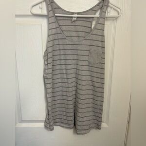 Under Armour Heather Gray Striped Tank Top